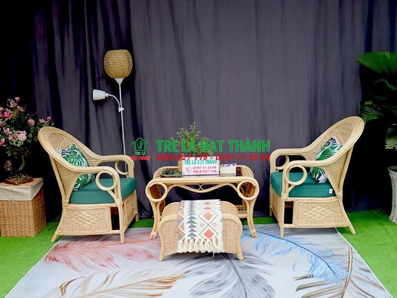 Bộ Bàn Ghế Mây Uống Trà - BBGMUT009